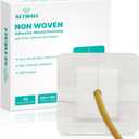 Split Drain Adhesive Bandages 4" x 4" Pre-Cut for Feeding Tubes, Dialysis Catheters & Drains - Soft Non-Stick Pad - Individually Wrapped 20 Pack Wound Dressing Pads