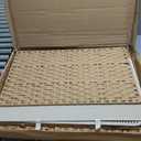 Cat Litter Box Enclosure with Soft Litter Mat; Hidden Cat Washroom Furniture with Door; Handwoven Rattan Kitten House with Large Space; Pet Crate for Living Room, Bedroom, Balcony (Natural)