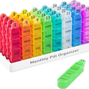 Monthly Pill Organizer, 31 Day Pill Dispenser 3 Times a Day with Small Pill Box, 4 Week Pill Container for Vitamins, Fish Oil, Supplement and Medicine BPA Free, Easy to Use