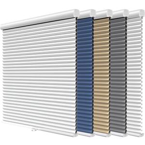 Blackout Cellular Shades Single Cell Cordless Room Darkening Shade for Windows Bedroom, Thermal and Easy to Pull Down & Up, White, 34x64 (34W x 64H)