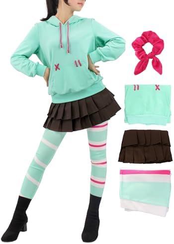 C-ZOFEK Women's Vane Cosplay Costume Hoodie Skirt US Size Outfit Leggings with Hairtie for Halloween Christmas XS