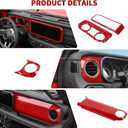 JeCar Red Interior Dash Trim Kit Overlay for 2024+ Jeep Wrangler JL Gladiator JT (4pcs)