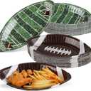 durony 50 Pieces Football Serving Trays 11.5 Inch Football Shaped Party Oval Paper Plates Disposable Paper Plates for Birthday Party and Game Day Decorations