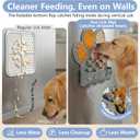 Dog Lick Mat with Suction Cups, Slow Feeder & Enrichment Mat for Dogs & Cats, Silicone Feeding Mat for Wet & Dry Food, Anxiety Relief, Mess-Free Foldable Pocket Design, Gray