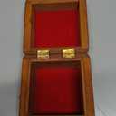 Vintage Carved Wood India Ornate Floral Hinged Box with Inlay Detail 3.75”