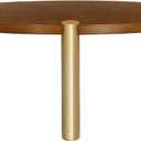 NTC 40 Inch Tribase Boho Wooden Round Coffee Table for Living & Dining Rooms Waterproof & Heat Resistant, Dark Walnut