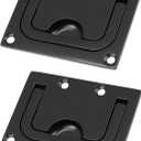 2Pcs 316 Stainless Steel Flush Pull Handle Black Hatch Pull Handle for Deck Marine and Cabinet (2.99 x 2.2inch)