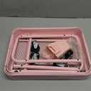 Amazon Basics 3-Tier Rolling Utility or Kitchen Cart, Lockable Wheels, Multifunctional Storage, Dusty Pink