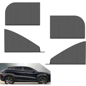 4 PCS Side Window Sunshade Ventilated Sun-proof & Dust-proof Mesh, Double-layer Breathable Car Window Heat-insulating Curtains, Universal Fit for Most SUVs (Black)