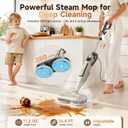 DEVOAC VM6 Scrubbing Steam Mop with Rotating Mop Pads, 10 in 1 Steam Mop, Lightweight Spin Mop & 3 Steam Modes for Hard Floor Laminate Marble Floors (Auster)
