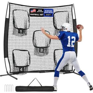 6x6/7x7/8x8ft Football Throwing Net, QB Training Equipment
