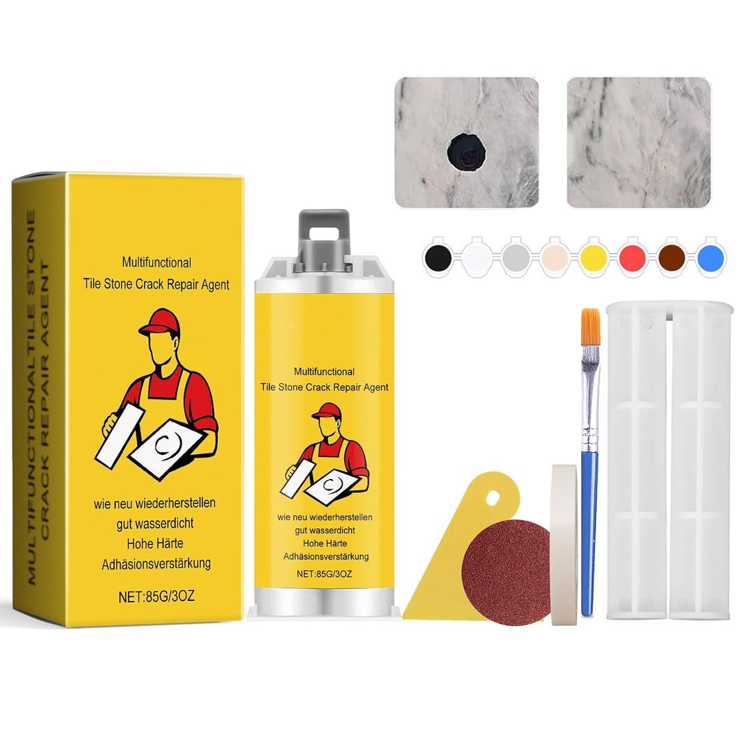 Quick-Drying Tile Repair Glue, Multifunctional Tile Stone Crack Repair Kit, Tile Repair kit for Ceramic Porcelain Floor Wall Tile Repair (1)