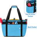 Fasrom XL Beach Tote Bag with Cooler Compartment, Large Mesh Beach Pool Bag with Wet & Dry Separation for Swim, Travel