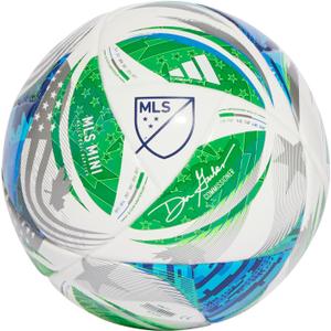 adidas Mini Soccer Ball (1, White/Green/Glory Blue/Solar Blue)