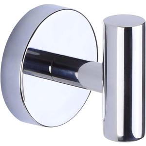 Canarm Cain Chrome Robe Hook – 2.125" Stainless Steel & Aluminum, Wall-Mounted Modern Design, Sleek & Durable for Bathrooms, Bedrooms & Towel Storage