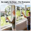 Window Vacuum Squeegee Cordless, Electric Window Cleaner Tool with Water Collection Tank, Window Cleaning Kit Shower Squeegee for Glass Doors, Windows, Mirrors, Car (White)