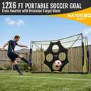 Soccer Goal, 12X6 FT Soccer Goal for Backyard, Precision Target and Training Cones Included, Upgraded Metal Base, Anti-Tear Netting, Soccer Practice Equipment with Carry Bag