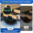 24Pack Upgraded Adjustable Deck Support Pedestal Paver Raising from 1-9/16" to 2-3/8", with Fastener Ring for Maximum Stability, Deck Foundation Base Support Flooring Joist Supports, Black