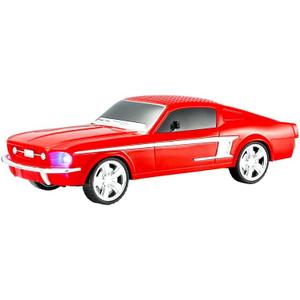 QFX Bluetooth 1965 Retro Car Replica Speaker, 3-inch Speakers, Hands Free Link, Built-in Microphone, FM Radio and LED Party Lights, Red - BT-1965-RED