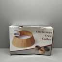 36in Large Christmas Tree Collar - Wicker Woven Tree Collars for Artificial Trees - Handmade Rattan Rustic Farmhouse Basket for Tree Base Cover with Cord Cut-Out for 7.5ft 8ft 9ft 10ft Trees (Brown)