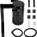 RANSOTO Oil Catch Can 5.7L 6.4L HEMI Compatible with 2011-up Dodge Charger Challenger Chrysler 300 Jeep Grand Cherokee, Z-Bracket Tech and Billet Aluminum Oil Separator Tank (Black)