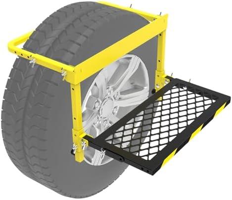 Upgraded Adjustable Tire Step for Truck, Pickup, SUV, RV, Heavy Duty Folding Wheel Step Tire Table Stool, Non-Slip, Load Capacity 350 LB