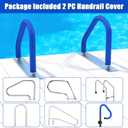 Pool Handrail Covers with Zippers 4 6 8 10 Ft Inground Swimming Pools Hand Rail Cover, Anti-Slip Cool Touch Heat Resistant, Blue, Non Slip Swim Pool Railing Ladder Stair Handle Grip (8 Feet 2 Pcs)