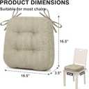 4 x Shinnwa Dining Chair Cushions Set of 4, Dual-Layer Memory Foam Kitchen Chair Cushions, Patented Design Seat Pads with Ties, 16.5 x 16.5 x 3.5in, 4 Pack, Beige