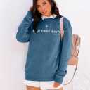 ALLTB Christian Christmas Sweatshirt Women: Christmas Religious Graphic Shirt Xmas Holiday Pullover Tops (Blue, S)