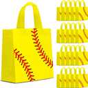 24 PCS Softball Gift Bags Sports Party Favor with Handles Reusable Softball Goodie Snack Favor Bag Non Woven Party Favor Bags for Sports Birthday Supplies, 24 count