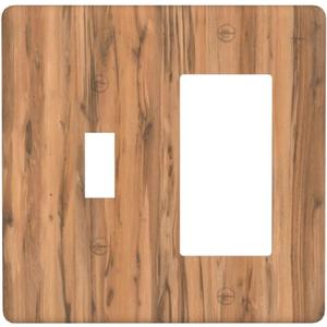 Outlet Covers Warm Brown Faux Wood Grain 1 Toggle 1 Rocker Combo Electrical Wall Plate Decorative Switch Plate Covers Light Switch Cover Plate For Farmhouse Cabin Decor