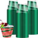 Gejoy 9 oz Rimmed Swirl Plastic Cups Disposable Wine Drinking Cups Clear Elegant Graduation Tumblers for Mother's Day Wedding Party Supplies(100 Pcs, Dark Green)