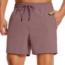 CRZ YOGA Men's Linerless Workout Shorts - 5'' Lightweight Quick Dry for Running Sports Athletic Gym with Pockets L/XL