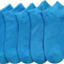 SERISIMPLE Women Viscose Bamboo Ankle Socks Low Cut Thin Sock Lightweight Pastal Color Soft Sock 5 Pairs(Ocean Blue, Medium)