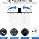 RUMOSE Oil Rubbed Bronze Rainfall Shower System 12 Inch High Pressure Square Shower Head with 2 in 1 Handheld Spray Wall Mount Brass Bathroom Shower Faucet Set with cUPC Certified Rough-in Valve