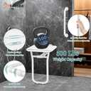 14x16 Folding Shower Seat w/ 16" Grab Bar for Inside Shower Bathtub, White