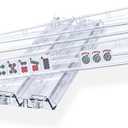 Mahjong All-in-One Tile Rack & Pusher, Clear Acrylic Mahjong Rack and Pusher Combo, Modern American Mahjong Tile Racks, Set of 4, White, 17.72 inches