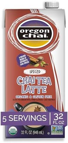 Oregon Chai Spiced Chai Tea Latte Concentrate, 32 Fl Oz (Pack of 5) Best By Oct 05, 2026