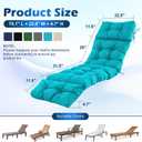 Chaise Lounge Cushions Outdoor, Waterproof & Fade Resistant Patio Lounge Chair Cushions for Outdoor Furniture, Chaise Cushion with Ties for Patio, Pool, Lawn and Beach, 75.1x22.8x4.7 Inch, Teal
