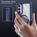 for Samsung Galaxy A16 5G Case, [Transparent & Holster Series] Belt Clip Full Body Shockproof Protective Cell Phone Cover with 2 Pack Tempered Glass Screen Protector (Blue/Clear)