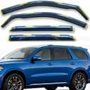 in-Channel Rain Guards Window Visors for Dodge Durango 2011-2024 | Extra Durable Window Deflectors, Vent Deflector Visor, Sun Shade, Car Accessories, Dark Smoke Tinted