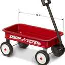 Radio Flyer Mini Classic Red Wagon for Kids, 16.5" Toy Wagon For Kids Aged 1.5+, Play-Size Version of the Classic, Durable Rolling Wheels & Steel Body, Working Handle, For Toys, Crafts & Gift Displays (White, M)