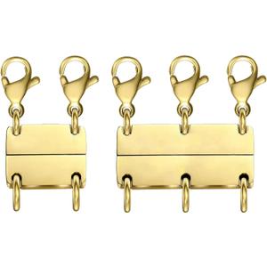 MKCYD Multi Necklace Layering Clasp Strong Magnetic Clasps, Gold and Silver Necklace Separator for Layering, Multiple Jewelry Closures for Layered Look