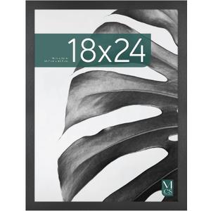 MCS Studio Gallery 18x24 Poster Frame Black Woodgrain Engineered Wood, Vertical & Horizontal Wall Hanging Large Picture Frame for Photos, Posters & Art Prints (1-Pack)