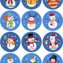 Lucleag Christmas Snowman Stickers for Envelopes, Christmas Winter Stickers for Kids, Round Snowman Sticker Labels for Candy Envelopes Seals Xmas Party Favor Winter Decorations, 360PCS