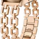 Wearlizer Metal Band Compatible with Samsung Galaxy Watch 7 6 5 4 FE Active 2 40mm 44mm/Watch 6 4 Classic 43mm 47mm 42mm 46mm/Watch 5 Pro 45mm Bands, 20mm Dressy Stainless Steel Chain Strap Women (Rose Gold)