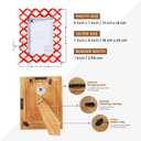 Handicrafts Home Red and White Picture Frame 5x7, Moroccan Bone & Resin Inlay Decorative Photo Frame, Handmade Modern Farmhouse Picture Frame for Wall or Tabletop, Gallery Wall & Living Room Decor