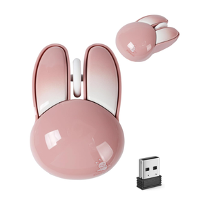 Wireless Mouse Bluetooth Cute Bunny Shape Small Quiet USB Optical Silent Funny Travel Cordless Mice for PC Laptop Desktop Computer Apple iPad Mac Macbook Air Pro Dell HP Chromebook Kids Women Men Gift