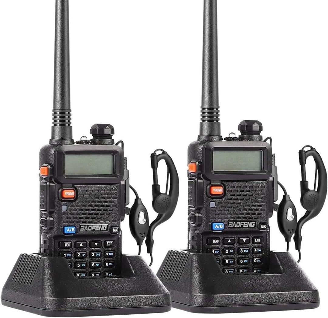Baofeng UV-5R Ham Dual Band Two Way Radio 144-148/420-450Mhz,Nicama Walkie Talkie 1800mAh Li-ion Battery (2 Pack)