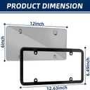 2 Pack License Plate Covers Frames : Rust-Proof Car License Plates Shields Holder -with Screw Caps - Clear License Plate Protector for US Standard Cars